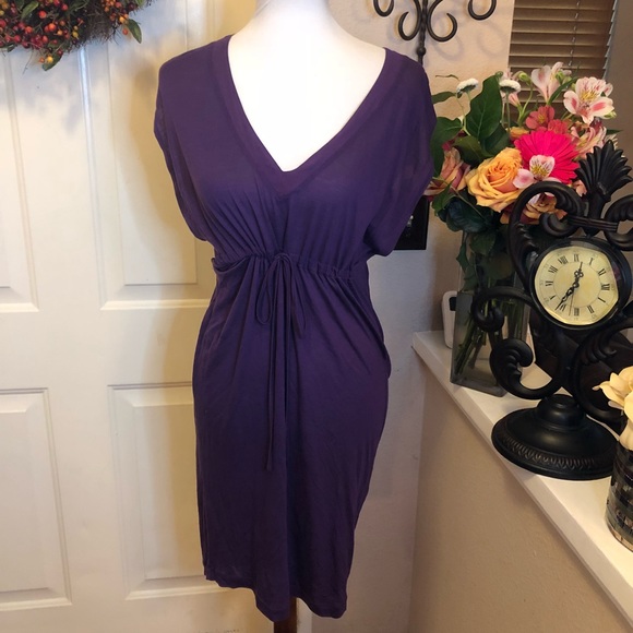 Purple Marciano Tie Waist Tunic KimonoSleeve Dress - Picture 1 of 8